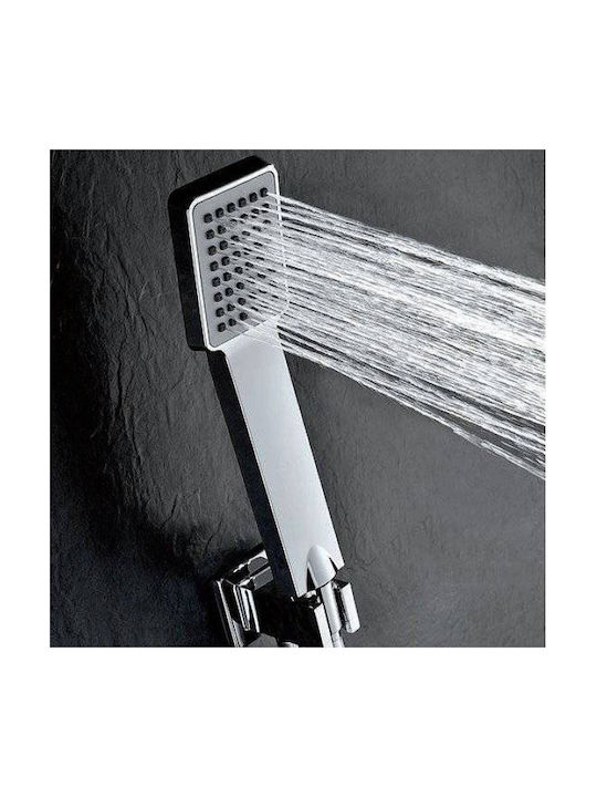 Excel Built-in Mixer, Hand Shower & Shower Head Set for Shower 4 Exits Silver