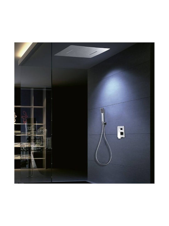 Excel Built-in Mixer, Hand Shower & Shower Head Set for Shower 4 Exits Silver