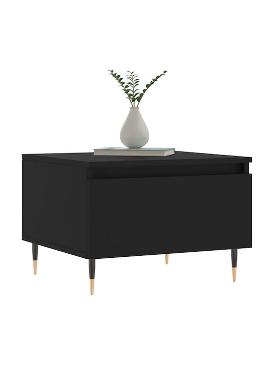 Rectangular Side Table Wooden with Drawers Black 2 Pieces M50xL46xH35cm