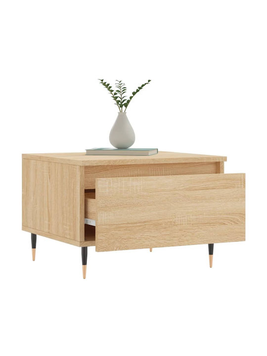 Rectangular Side Table Wooden with Drawers Beige 2 Pieces M50xW46xH35cm