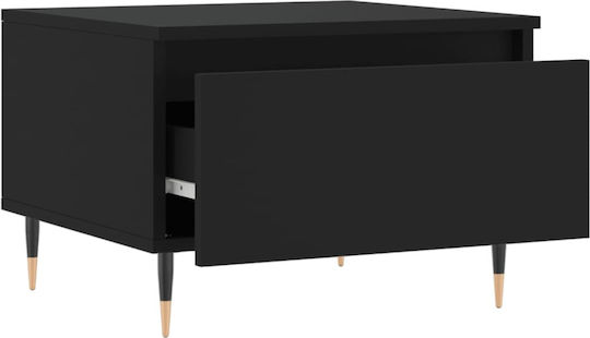 Rectangular Side Table Wooden with Drawers Black 2 Pieces M50xL46xH35cm