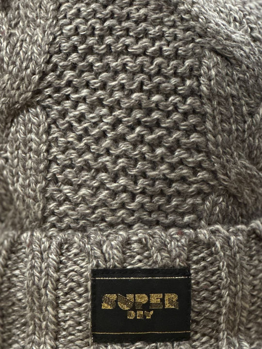 Superdry Beanie Unisex Beanie Gestrickt in Braun Farbe