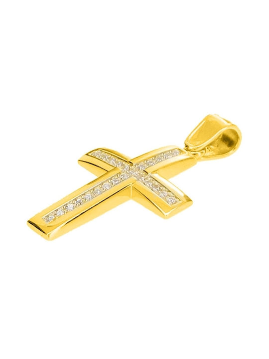 Damen Gold Kreuz 9K mit Kette