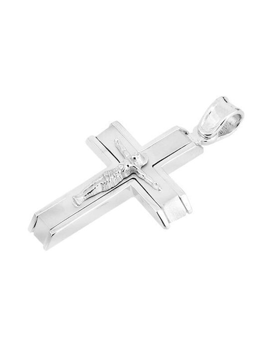 Men's White Gold Cross 14K with Chain