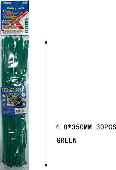Tpster Δεματικά Καλωδίων Πλαστικά 350mmx4.8mm σε Πράσινο χρώμα (30τμχ) (32577)