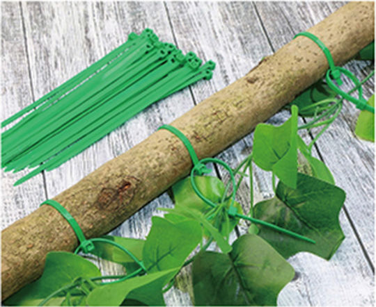 Tpster Plastic Cable Ties 250mmx4.8mm In Green Colour 100pcs 32576