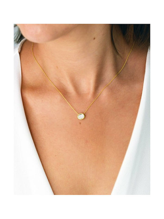 Beehive SOLEDOR necklace in 14K gold with cubic zirconia