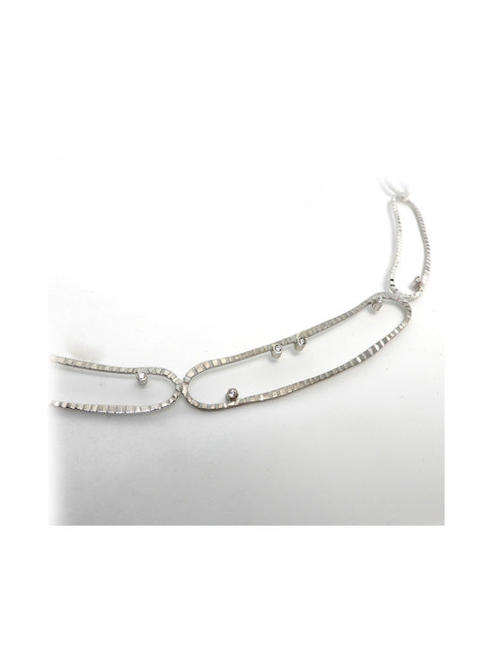 POLYTIMO - NECKLACE HANDMADE IN WHITE GOLD K14 TZN-H-110