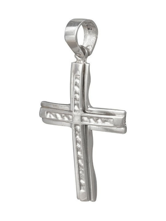 Baptismal cross in white gold 14K (ΣΤ001134)