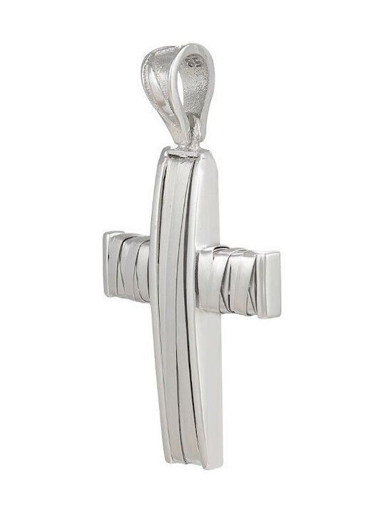 Baptismal cross male 14K white gold (ΣΤ001416) 861Λ-N