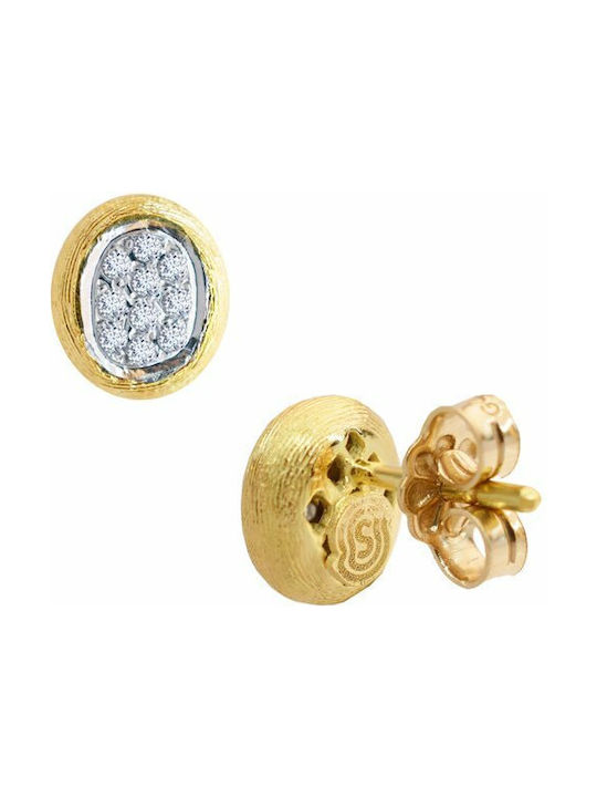 Beehive SOLEDOR earrings in 14K gold with cubic zirconia