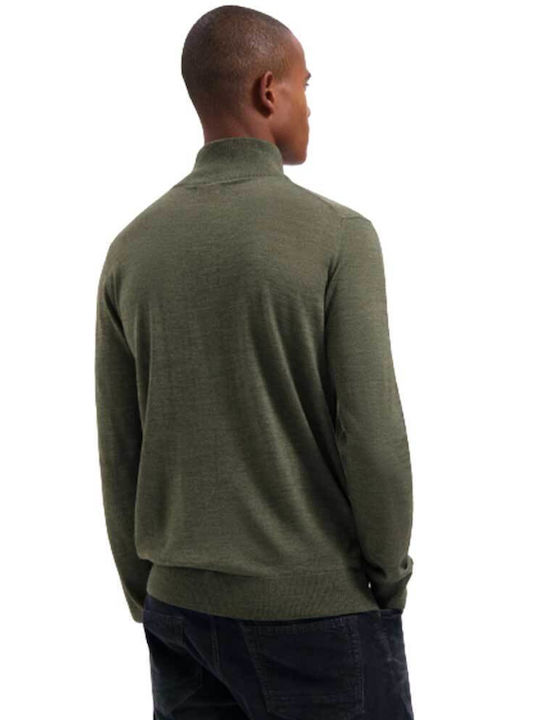 Dstrezzed Men's Long Sleeve Sweater with Zipper Green