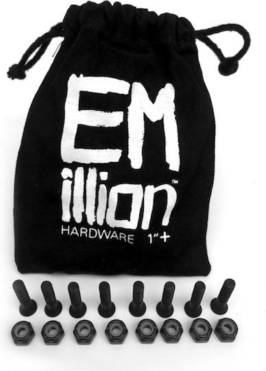Emillion Mounting Hardware 1" Black Schrauben und Muttern Skateboard