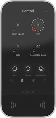 Ajax Systems Keypad Touchscreen Πληκτρολόγιο Συναγερμού Αφής σε Λευκό Χρώμα