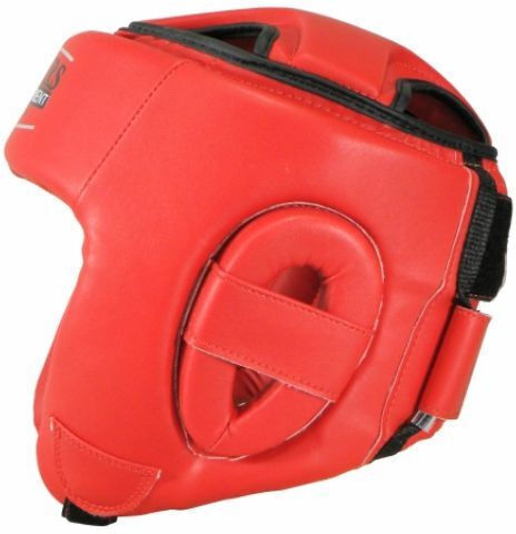 Sport Masters Adult Open Face Boxing Headgear Synthetic Leather Red