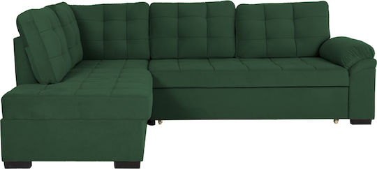 Jade Colțar Canapea Pat Cu Colțul Stâng Catifea Cipru 250x180x88cm