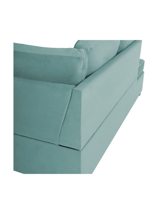 Jade Corner Couch Bed with Left Corner Velvet Green 250x180x88 cm