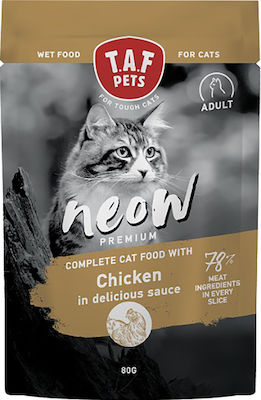 T.A.F. Pets Neow Premium Wet Food for Adult Cats In Pouch with Chicken 1pc 80gr