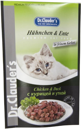 Dr.Clauder's Wet Food for Adult Cats in Pouches with Chicken and Duck 100gr