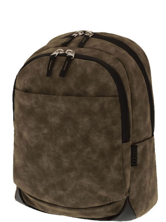 Deck 9 Suede School Bag Backpack Junior High-High School in Brown color