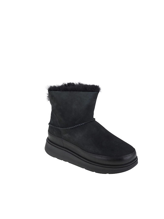 Fitflop Leder Damen Knöchelstiefel Schwarz