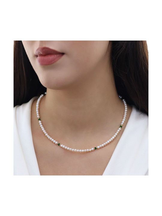 Necklace from Gold 14K with Pearls