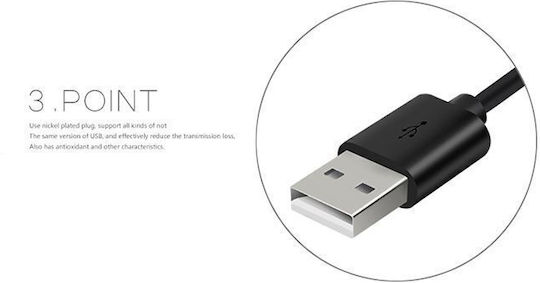 Blue Star Peston USB 2.0 Kabel USB Typ-C männlich - USB-A Schwarzes 1m