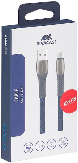 Rivacase Braided USB 2.0 Cable USB-C male - USB-A Μπλε 1.2m PS6102BL12