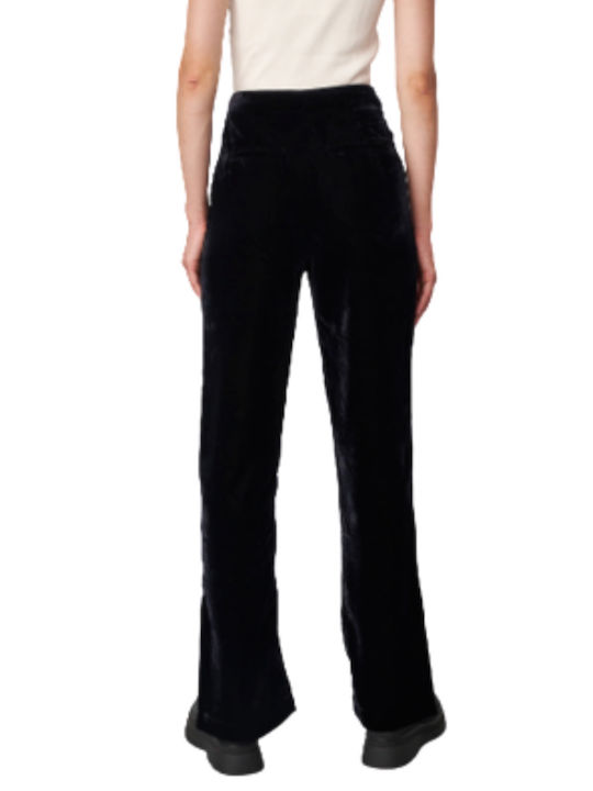 Black & Black Women's Velvet Trousers Black