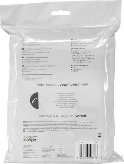 Joseph Joseph Σακούλες Απορριμάτων Χωρητικότητας 30lt με Κορδόνι 20τμχ Διάφανες