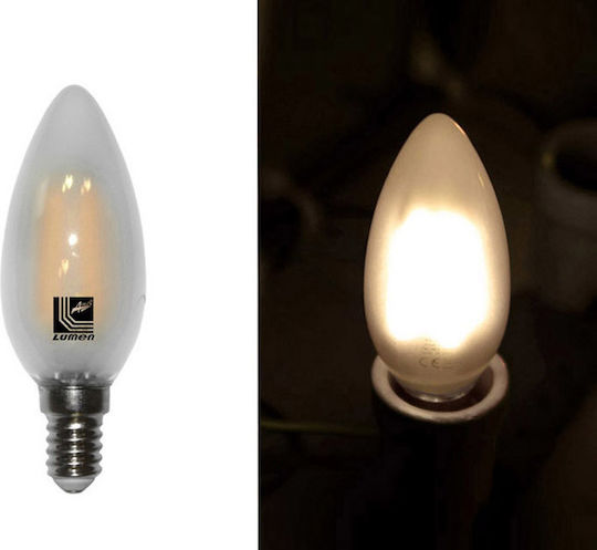 Adeleq LED-Lampe 4W 98mm für Fassung E27 und Form C35 Kühles Weiß 440lm