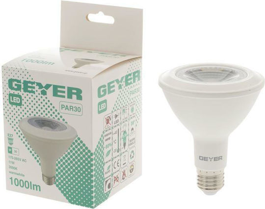 Geyer LED-Lampe 11W für Fassung E27 und Form PAR30 Warmes Weiß 900lm