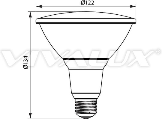 Vivalux LED Bulb 15W for Socket E27 and Shape PAR38 Green 1350lm