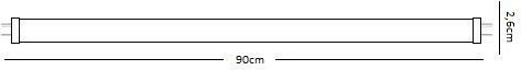 Diolamp LED-Lampe 16W Röhrenform 90εκ. für Fassung G13 und Form T8 Gelb 1080lm
