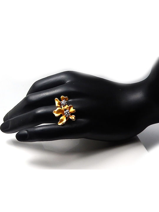 Polytimo Femeie Inel cu Zirconiu din Aur 14K