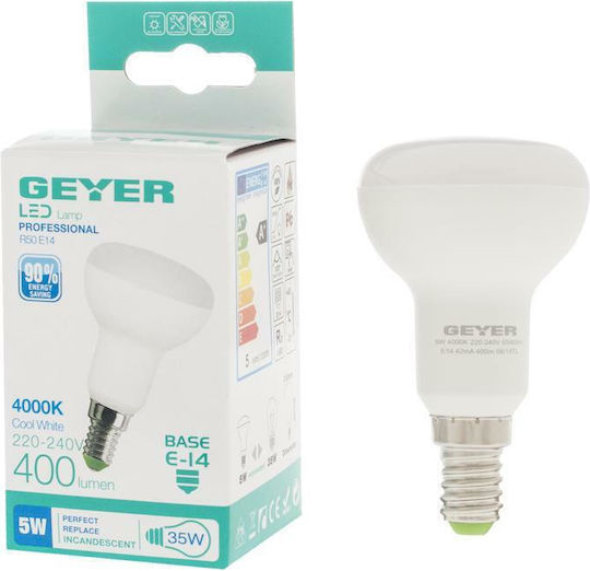Geyer LED Bulb 5W for Socket E14 and Shape R16 Natural White 400lm