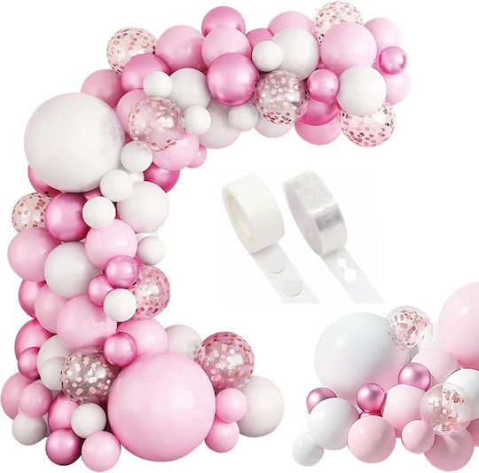 Komposition mit 104 Luftballons Latex Rosa