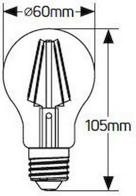 Geyer Filament LED Bulbs for Socket E27 and Shape A60 Warm White 650lm 1pcs