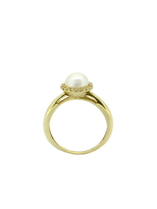 Damen Ring mit Perlen aus Gold 14K