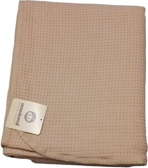 Manterol Casa Petalo 375 Pique Half-Double Blanket 180x240cm Ecru