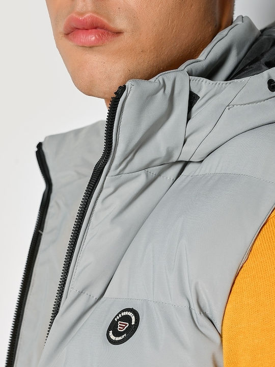 Sleeveless Winter Jacket Puffer Silver