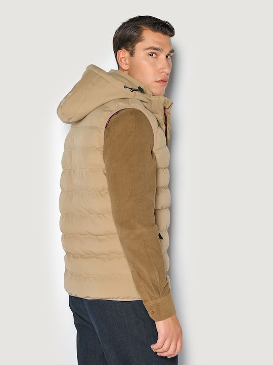 Sleeveless Winter Jacket Puffer Beige
