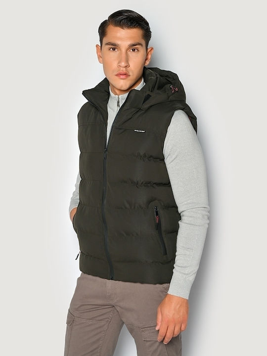 Ärmellos Winter Jacke Puffer Khaki