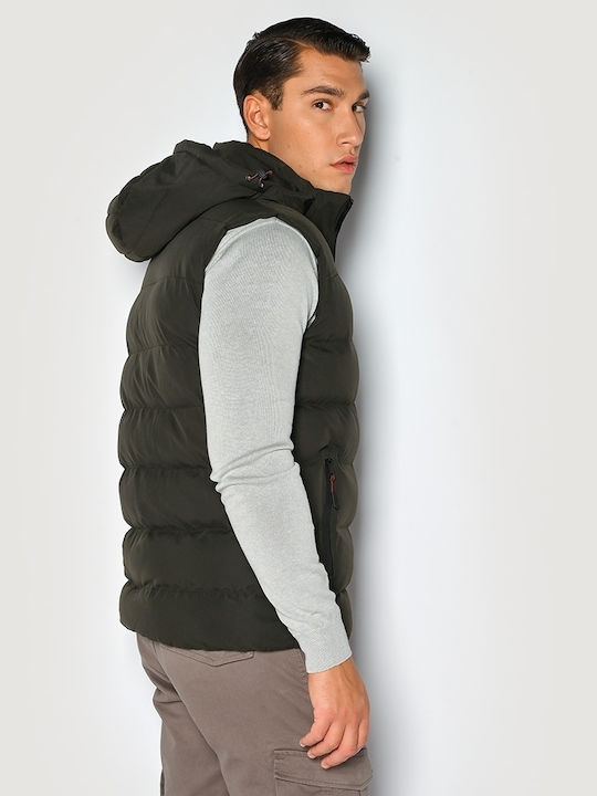 Ärmellos Winter Jacke Puffer Khaki