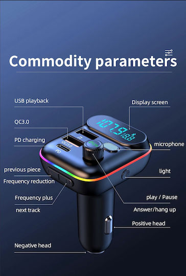 Andowl FM предавател за кола C29 с Bluetooth