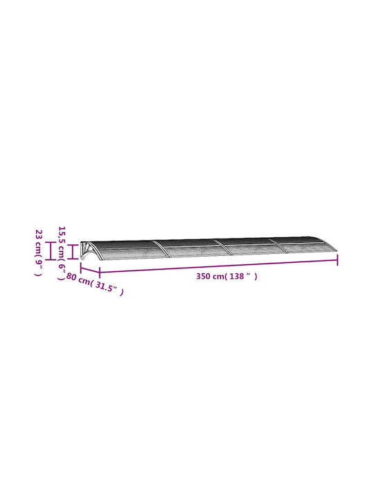 vidaXL Polycarbonat Kapuzinerdach P350xB80cm