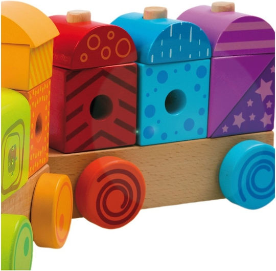 Andreu Toys Vehicle Train made of Wood with Light and Sounds for 0++ Months