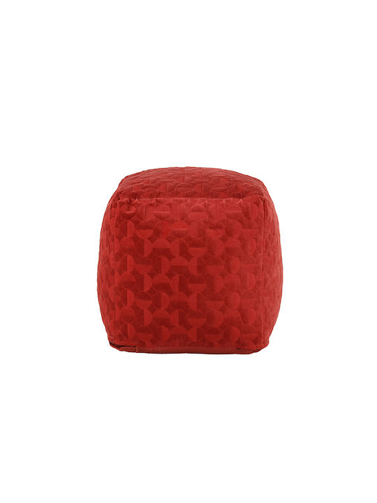 Hocker Für das Wohnzimmer Gepolstert mit Samt Oasis Rot 45x45x45cm
