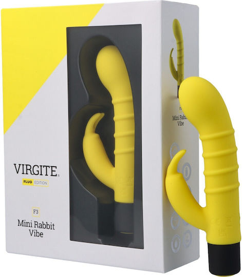 Virgite Δονητής Rabbit 20cm Κίτρινος