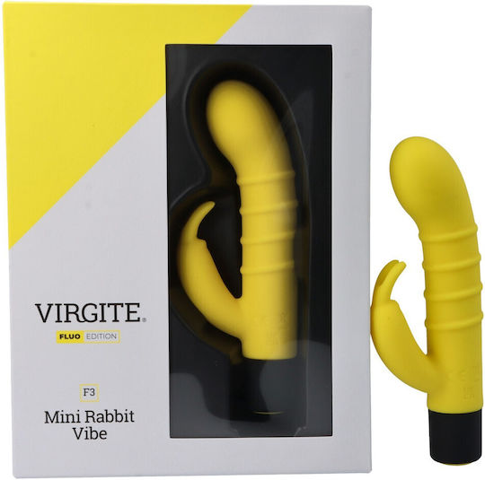 Virgite Δονητής Rabbit 20cm Κίτρινος